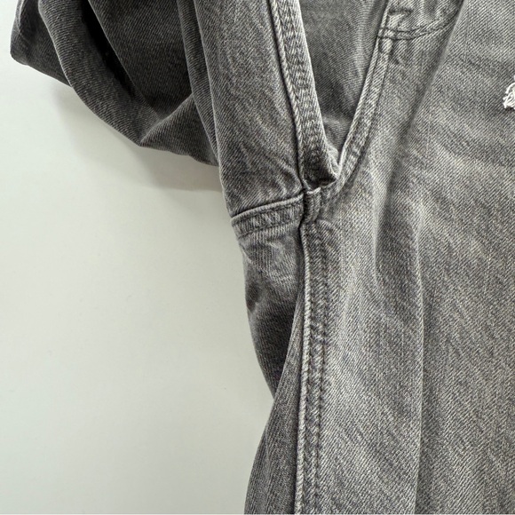 American Eagle Mom Jeans Distressed High Rise Charcoal Gray Wash Jeans 0 Short - Picture 3 of 9